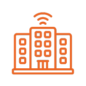 Byggnad med inomhussignal figur