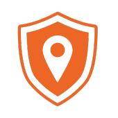 GPS-punkt i sköld figur