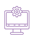 Dator med kugghjul figur